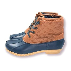 NAUTICA Dorsay duck boots WOMENS size 10 blue and tan waterproof